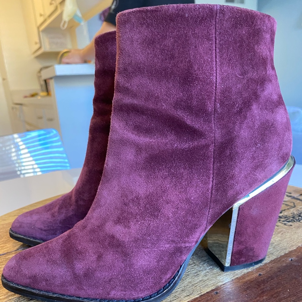 Aldo suede burgundy booties.